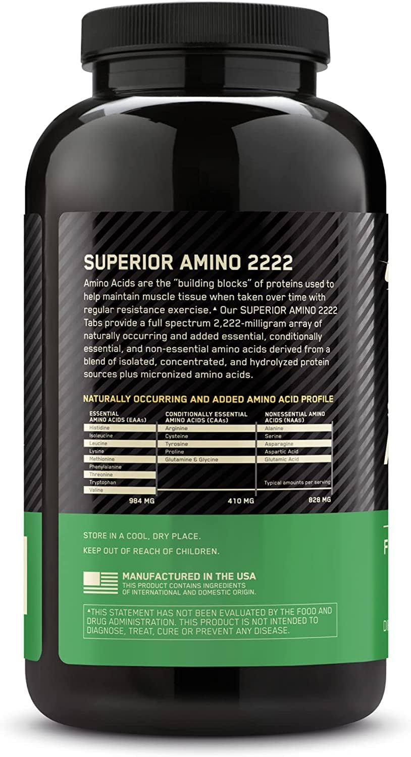 Post-Workout Muscle Recovery Amino 2222 Acid Supplement - 160 Tablets