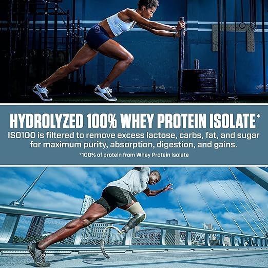 Dymatize ISO 100 Fudge Brownies - Ultra-Pure Whey Protein Isolate for Fast Digestion