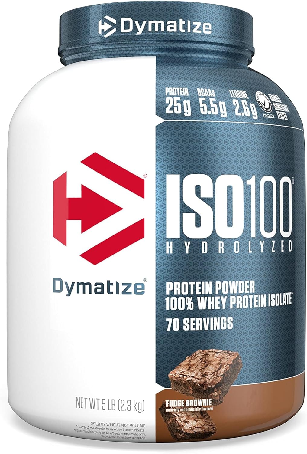 Dymatize ISO 100 Fudge Brownies - Ultra-Pure Whey Protein Isolate for Fast Digestion