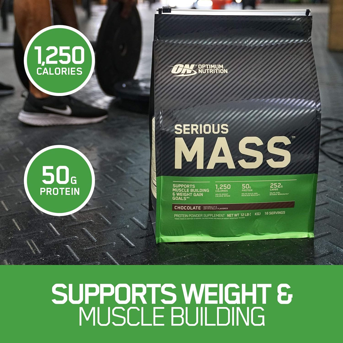 Optimum Nutrition Serious Mass Chocolate Mass Gainer - Supports Muscle Building & Weight Gain